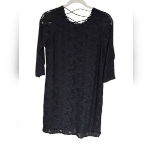 💚Forever 21 Black Lace Long Sleeve Dress